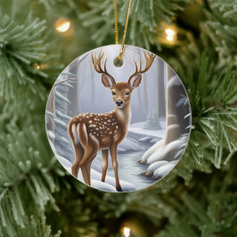 Deer Winter Keramisch Ornament