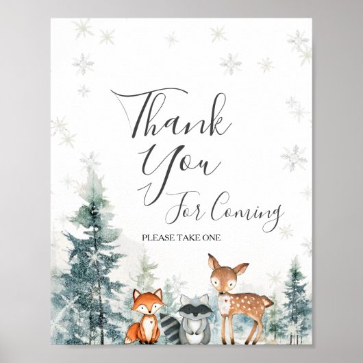 Deer Winter ONEderland Bedankt voor uw komst Poster (Voorkant)