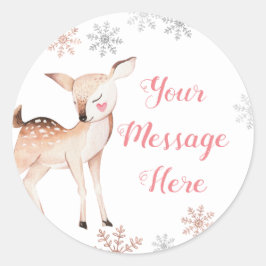 Deer Winter ONEderland Verjaardag Dank u Sticker