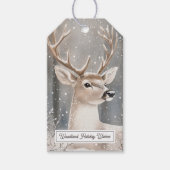 Deer Winter Snow Christmas Cadeaulabel (Voorkant)