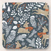 Deer Winter Snow | kerstkurk Onderzetter set (Voorkant)