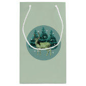Deer Winter Wonderland Gift Bag Klein Cadeauzakje (Achterkant)