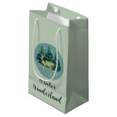 Deer Winter Wonderland Gift Bag Klein Cadeauzakje (Voorkant Gekanteld)