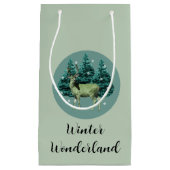 Deer Winter Wonderland Gift Bag Klein Cadeauzakje (Voorkant)
