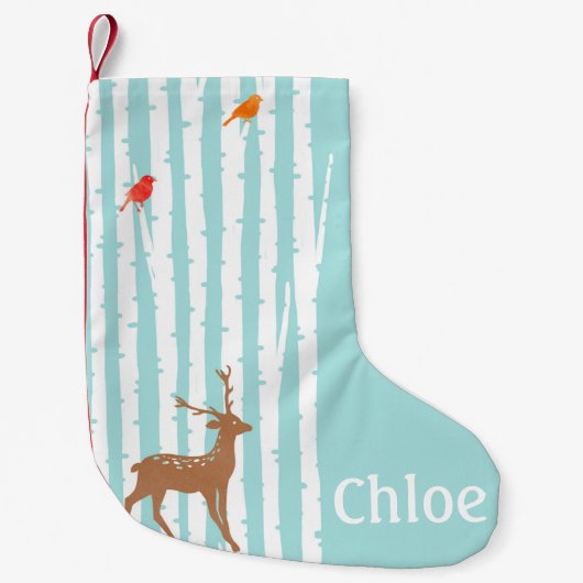 Deer Winter Wonderland Stocking Kleine Kerstsok (Voorkant)