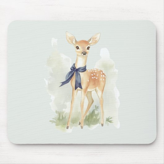 Deer with Blue Bow Muismat (Voorkant)