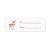 Deer with Bow Christmas Etiket (Voorkant)