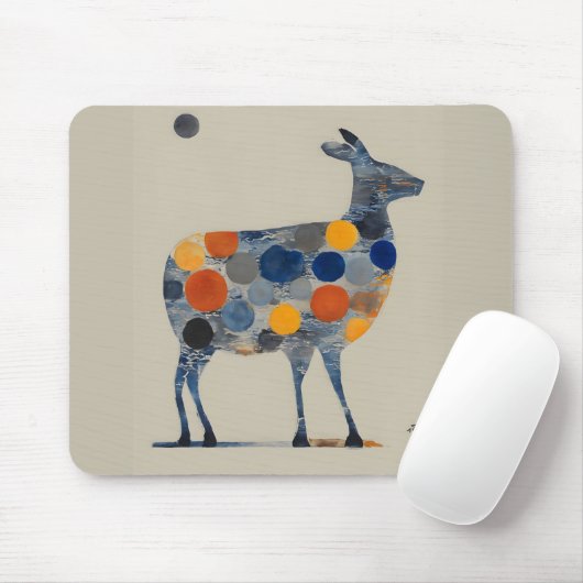Deer with Colored Circles Muismat (Met muis)