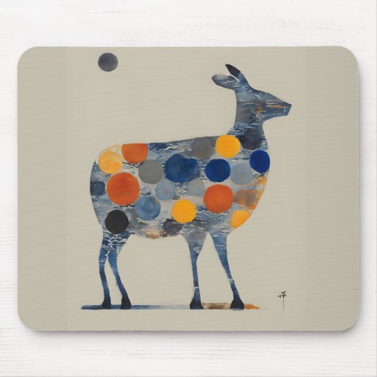 Deer with Colored Circles Muismat (Voorkant)