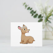 Deer with Daisy Flower Briefkaart (Staand voorkant)