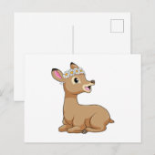 Deer with Daisy Flower Briefkaart (Voorkant / Achterkant)