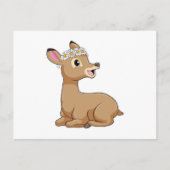 Deer with Daisy Flower Briefkaart (Voorkant)
