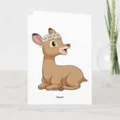 Deer with Daisy Flower Kaart (Achterkant)