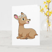 Deer with Daisy Flower Kaart (Gele Bloem)
