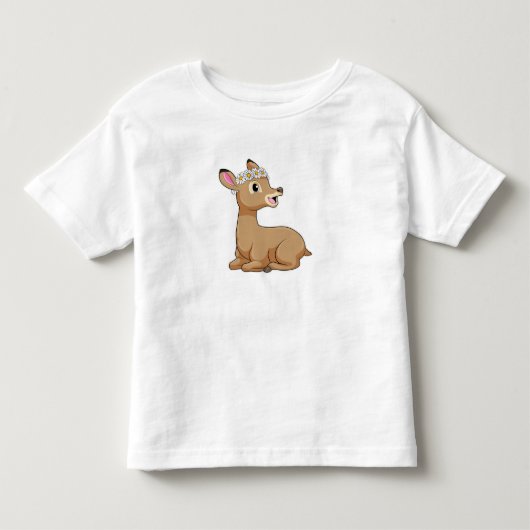 Deer with Daisy Flower Kinder Shirts (Voorkant)