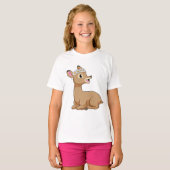 Deer with Daisy Flower T-shirt (Voorkant volledig)