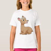 Deer with Daisy Flower T-shirt (Voorkant)