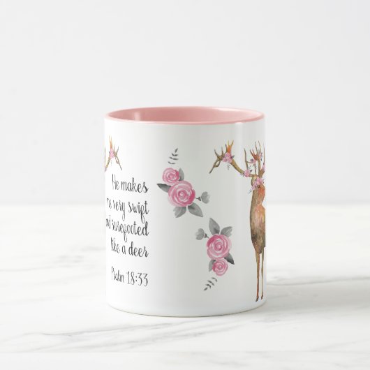 Deer with Flower Crown Psalm 18:33 Mok (Midden)