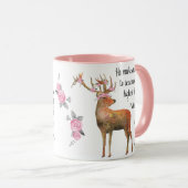 Deer with Flower Crown Psalm 18:33 Mok (Voorkant rechts)