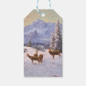 Deer with herd in winter, Winter Cadeaulabel (Voorkant)