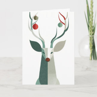 Deer with ornaments on antlers kaart