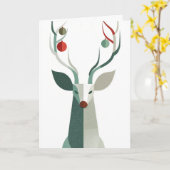 Deer with ornaments on antlers kaart (Gele Bloem)