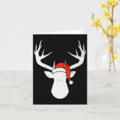 Deer With Santa Hat Christmas Pajama Hunting Gift  Kaart (Gele Bloem)