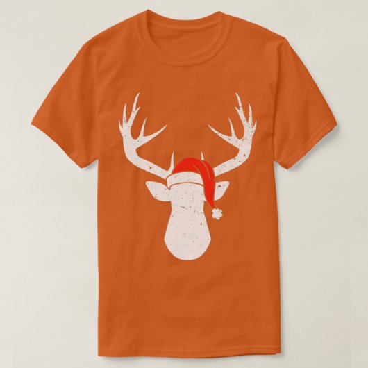 Deer with Santa Hat Kerstmis Pajama Hunting Gift T-shirt (Design voorkant)