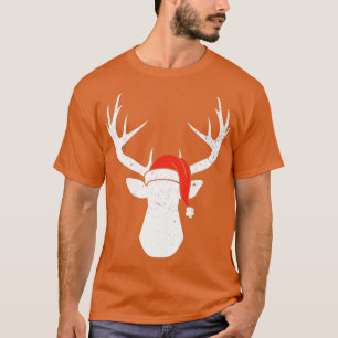 Deer with Santa Hat Kerstmis Pajama Hunting Gift T-shirt