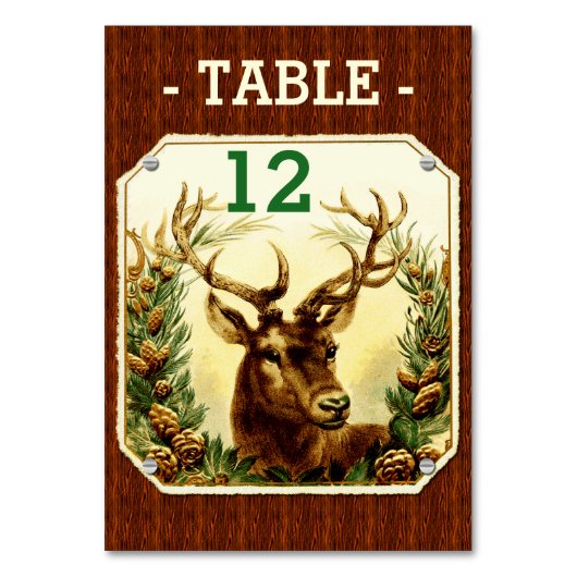 Deer with Wood Grain and Pine Cones Kaart (Voorkant)