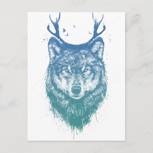 Deer wolf briefkaart (Voorkant)
