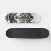 Deer wolf (zwart-wit) persoonlijk skateboard (Horizontaal)