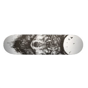 Deer wolf (zwart-wit) persoonlijk skateboard