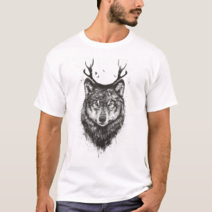Deer wolf (zwart-wit) t-shirt