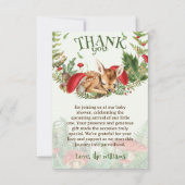 Deer Woodland Animal Baby shower Bedankkaart (Voorkant)