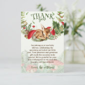 Deer Woodland Animal Baby shower Bedankkaart (Staand voorkant)