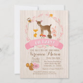 Deer Woodland Animals Baby shower Uitnodiging (Voorkant)