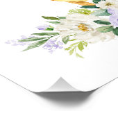 Deer, Woodland Animals, Boho, Purple Flowers Foto Afdruk (Hoek)