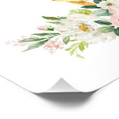 Deer, Woodland Animals, Boho, Roze Bloemen Foto Afdruk (Hoek)