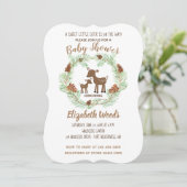 Deer Woodland Pine Forest Baby shower Invitation Kaart (Staand voorkant)