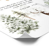 Deer woodland woud winter diaper raffinage poster (Hoek)