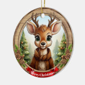 Deer Xmas Character Reindeer Animal Christmas  Cer Keramisch Ornament (Links)