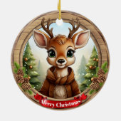 Deer Xmas Character Reindeer Animal Christmas  Cer Keramisch Ornament (Achterkant)