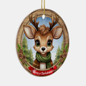 Deer Xmas Character Reindeer Animal Christmas Cer Keramisch Ornament (Rechts)