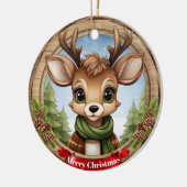Deer Xmas Character Reindeer Animal Christmas Cer Keramisch Ornament (Links)