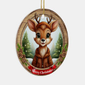 Deer Xmas Character Reindeer Animal Christmas Cer Keramisch Ornament (Rechts)