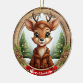 Deer Xmas Character Reindeer Animal Christmas Cer Keramisch Ornament (Links)