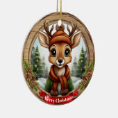 Deer Xmas Character Reindeer Animal Christmas  Cer Keramisch Ornament (Rechts)