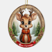 Deer Xmas Character Reindeer Animal Christmas  Cer Keramisch Ornament (Links)
