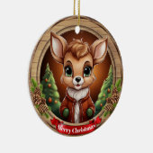 Deer Xmas Character Reindeer Animal Christmas  Cer Keramisch Ornament (Rechts)